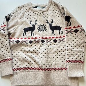 Classic Club Kids size 4 Holiday Beige Reindeer Sweater